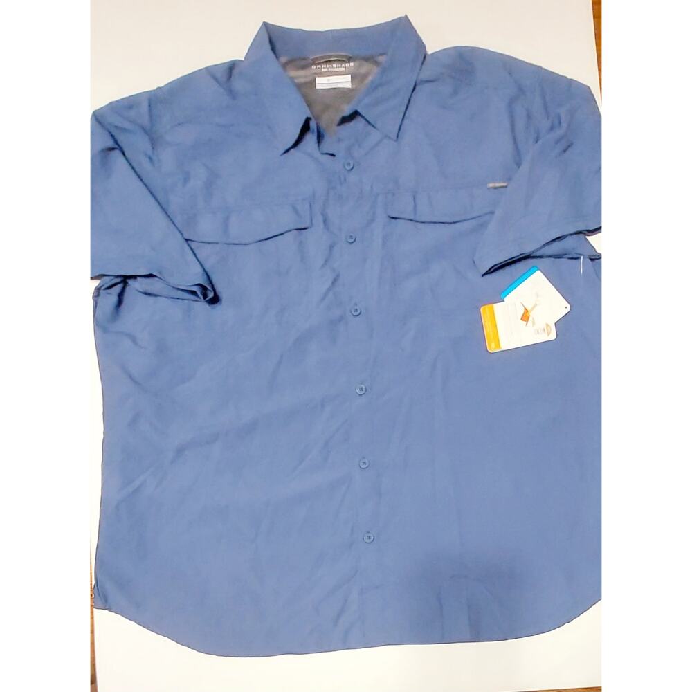 Columbia Men’s 2XL Short Sleeve Shirt PFG Omni Shade Blue NWT